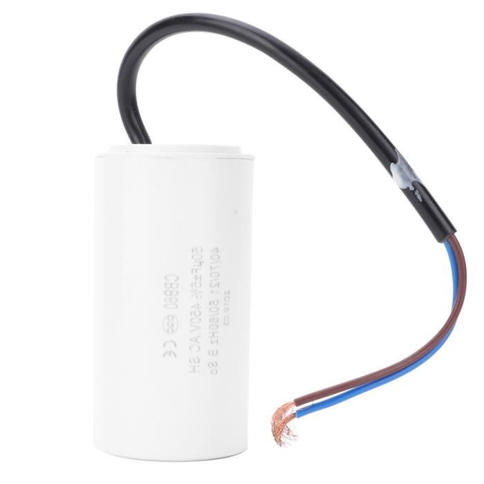 Condensateur De Démarrage 14µF 400V - Pour Moteurs électriques - Boîtier Plastique, Fiche 6,3x0,8mm, Boulon M8