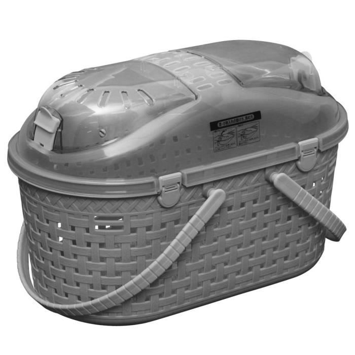 IRIS OHYAMA - Panier transport / Caisse - Ventilation optimale - Pour chat- chien- rongeur - Mesh Pet Carry - MPC-450- Gris