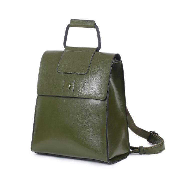 Sac à dos en cuir véritable pour femme - Sac à dos multifonctions à Sac à dos en cuir véritable pour femme - Sac à dos multifonctions à