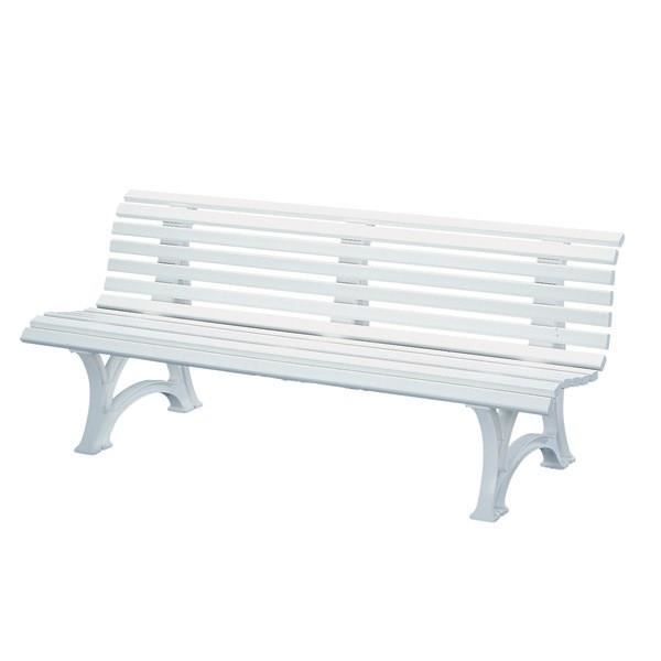 banc de jardin blanc en resine pvc modele neptune l 150 x p 64 x h 80 cm cdiscount jardin