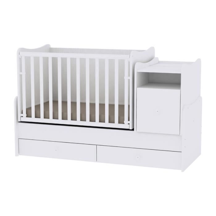 Lit Bebe Evolutif Combine Lit A Barreaux Chambre Bebe Trendplus Blanc Cdiscount Puericulture Eveil Bebe