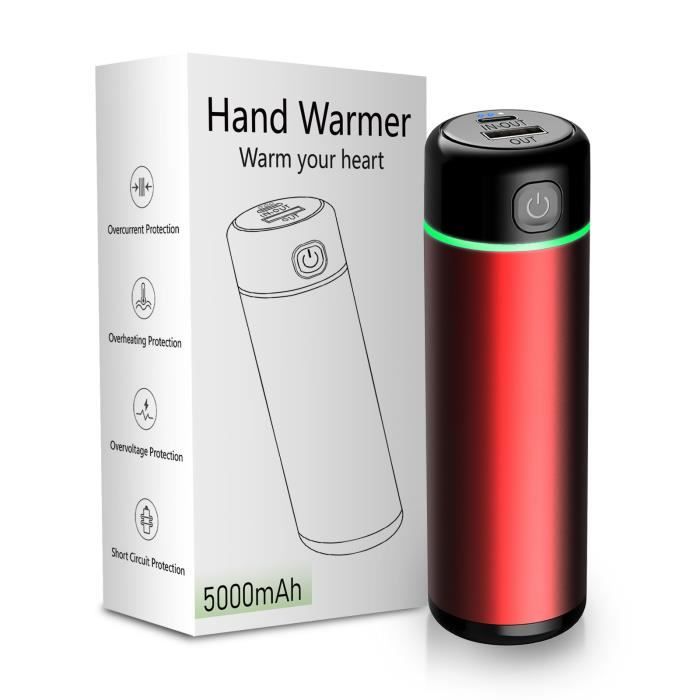 Chauffe-mains de poche Portable Rechargeable USB, Mini, 1200mAh