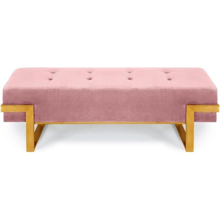 banquette istanbul velours rose pieds or