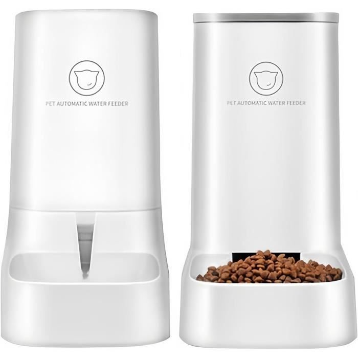 Meilleurs prix pour MOSMAOO Mangeoire Automatique pour Chat et Chien 3,8 l Distributeur d'eau Ensemble de 2 distributeurs de Nourriture