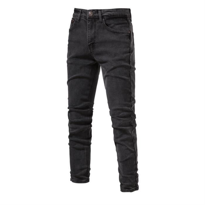 Jeans Homme Regular Fit Jean Homme Lave Resistant a l usure Pantalon Homme Jeans Droit A Taille MI Haute Gris Fonce Cdiscount Pret a Porter