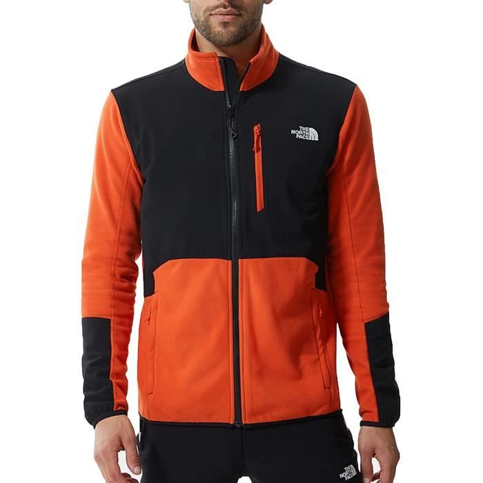Coupevent The North Face GLACIER FLEECE Homme Randonnee Montagne Manches longues Orange Orange Cdiscount Sport