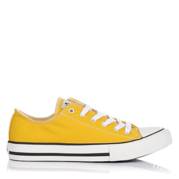 Sneakers femme Victoria en toile jaune blanc Basses Lacets