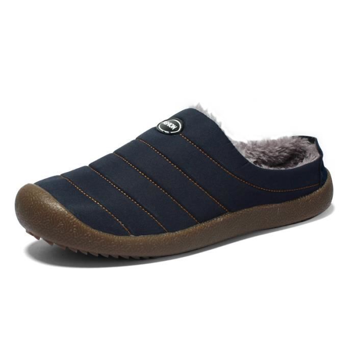Chaussons Mules Homme En Peluche - Semelle Antidérapante - Cadeau Fan Anime (One Piece, Dragon Ball)