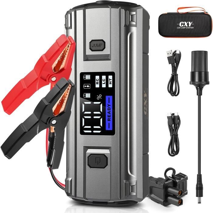 Cxy Booster Batterie Voiture, 2000A 20000mAh Demarreur Batterie Portable, PD 60W Booster Batterie(Jusqu'à 8.5L Essence ou 6.0L Gazol