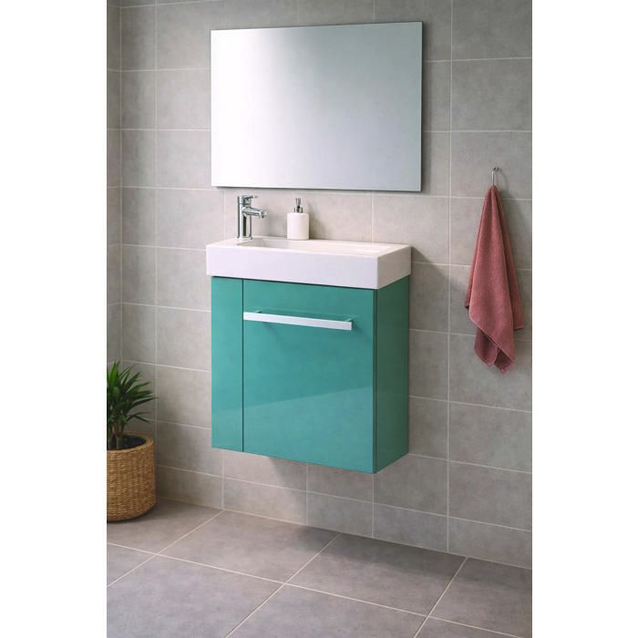 ONDEE ZEN Meuble LAVE MAIN SEYMOUR Lagon avec plan vasque blanc