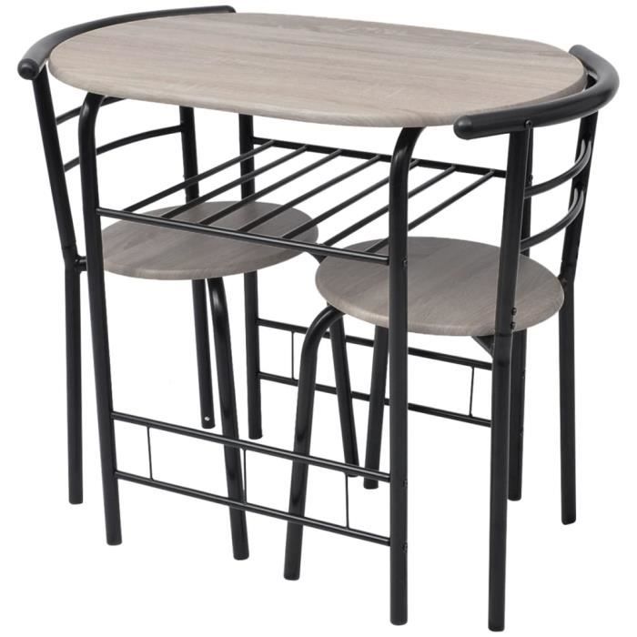 (ONSALE)Ensemble table à manger 2 personnes + 2 chaises avec table pour salle à manger MDF - 83333