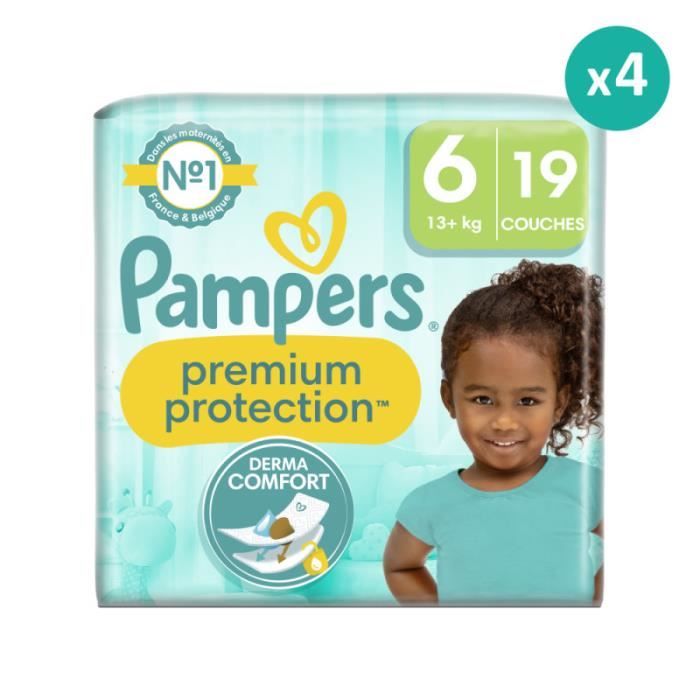 Couches Premium Protection Taille 6 Pampers Pack de 19 Blanc