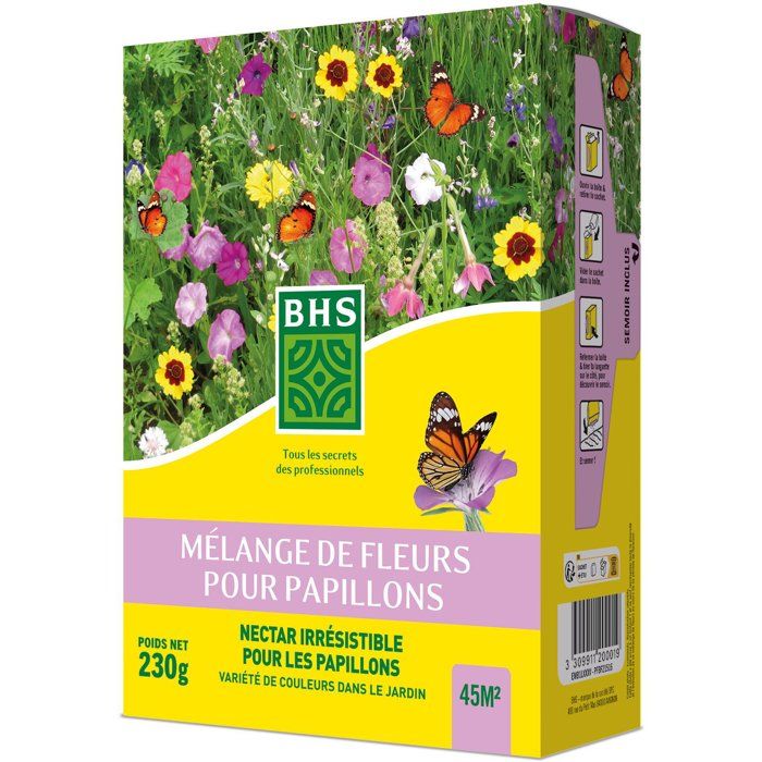 Mélange de fleurs pour papillons - BHS - 230 g - 39 variétés vivaces et annuelles