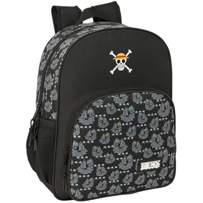 Sac à dos scolaire - SAFTA - One Piece Pirates - Adaptable au chariot - Confortable - Noir