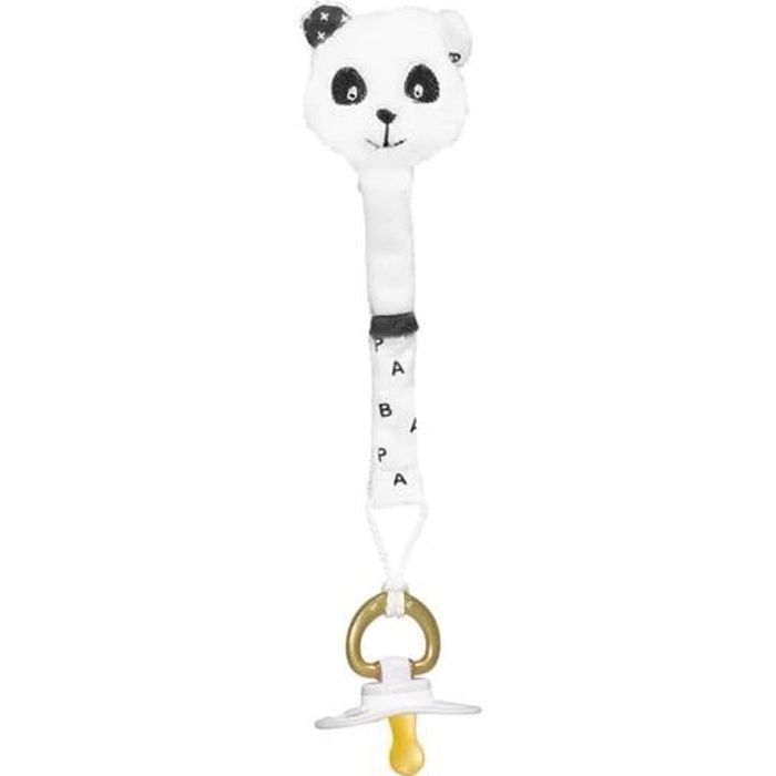 Attache-tétine bébé en coton panda