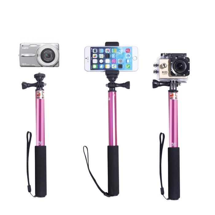 Bluetooth Perche Selfie monopode pour Gopro Téléphone Caméra