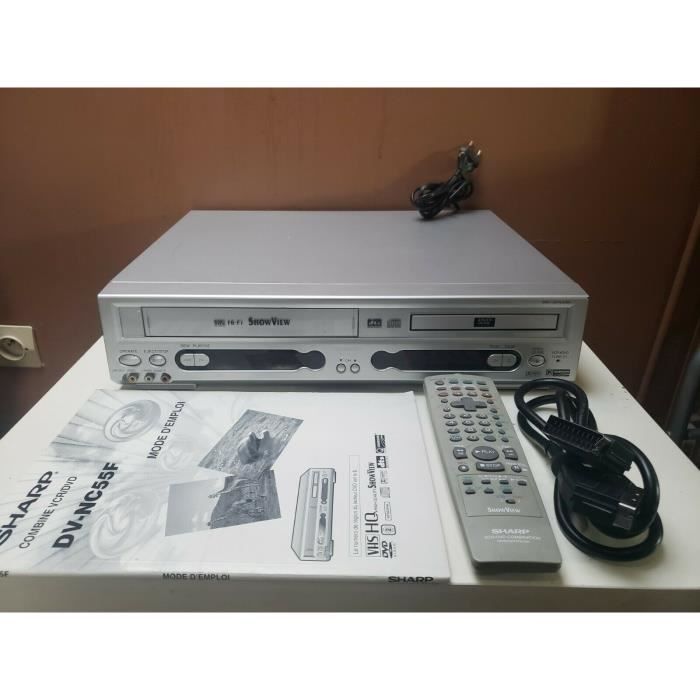 COMBINE COMBI SHARP DV-NC55F LECTEUR DVD MAGNETOSCOPE ENREGISTREUR VHS S-VHS CASSETTE VIDEO
