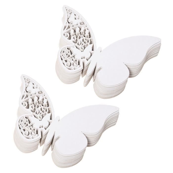 20x Etiquette Marque-verre Porte-Nom Marque-Place papillon #942 pour mariage baptême