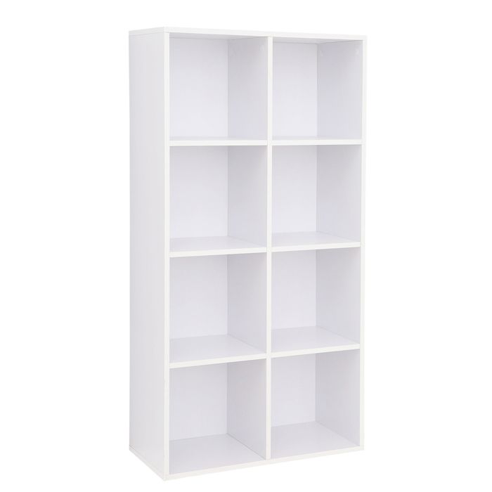 VASAGLE Bibliothèque Étagère à 8 Compartiments Meuble de Rangement Cloison Séparateur Présentoir 30 x 655 x 1295 cm Blanc