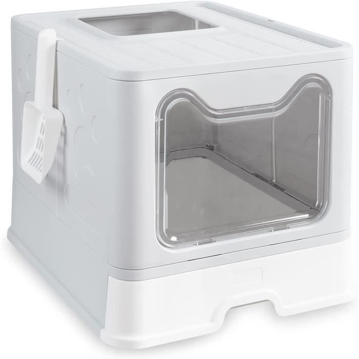 Comparer les prix de BingoPaw Bac Litière Chat XXL: Maison de Toilette pour Chats Anti Odeur Caisse Litière Fermée Grande Taille avec Filtre Tiroir e112