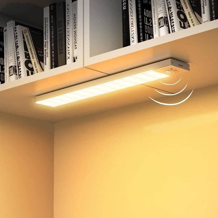 2PCS LED Eclairage Placard Détecteur de Mouvement avec Bande Magnétique, 10  LED Veilleuse Lumière de Placard à Piles, Éclairage d'Armoire, Éclairage  sans Fil pour Cuisine, Escalier, Couloir 
