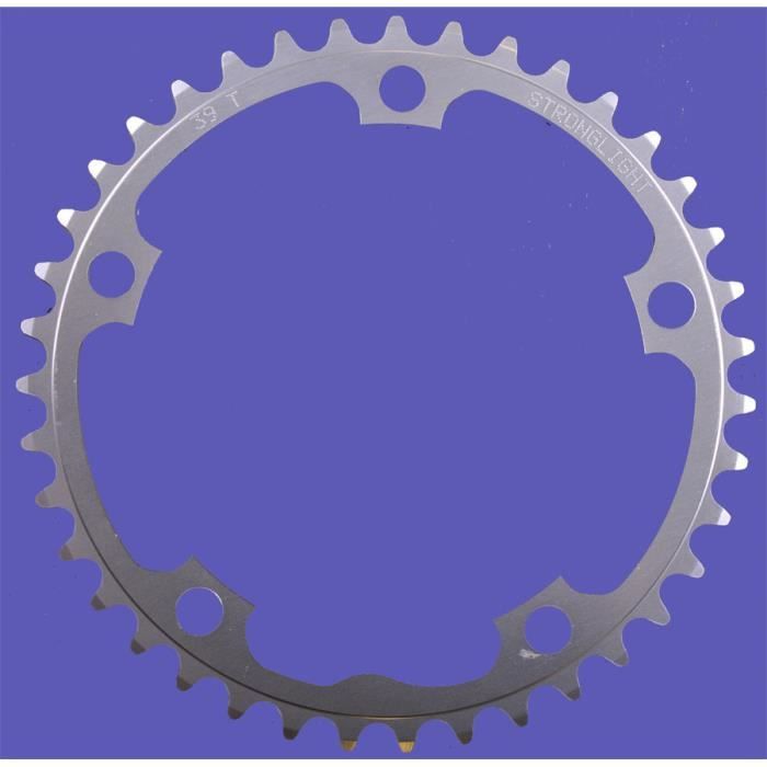 Plateau vélo - 42 dents - diamètre 130 mm - couleur argent