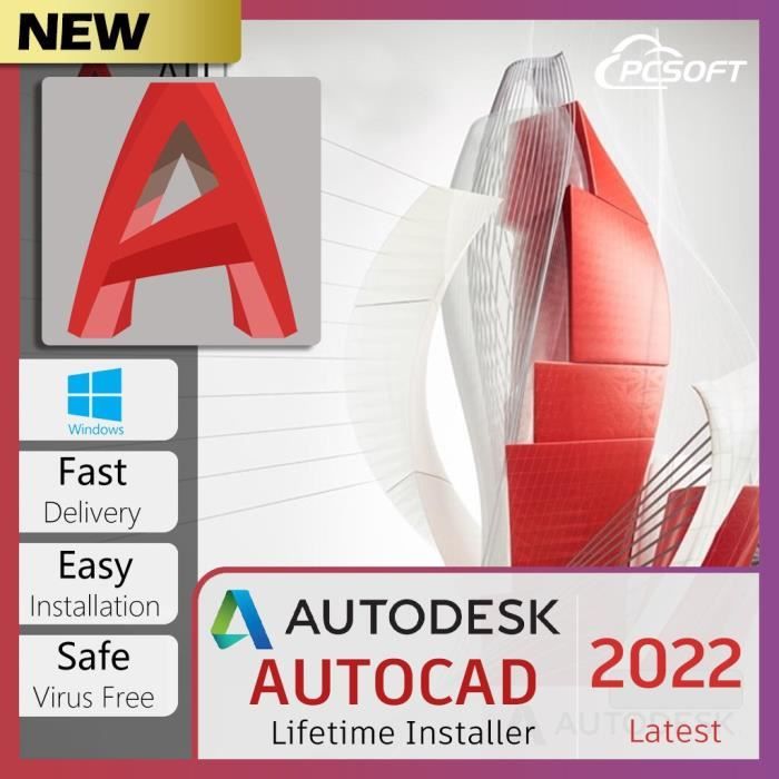 Logiciel – Autodesk – AutoCAD 2022 – Valable à VIE – Windows – Téléchargement