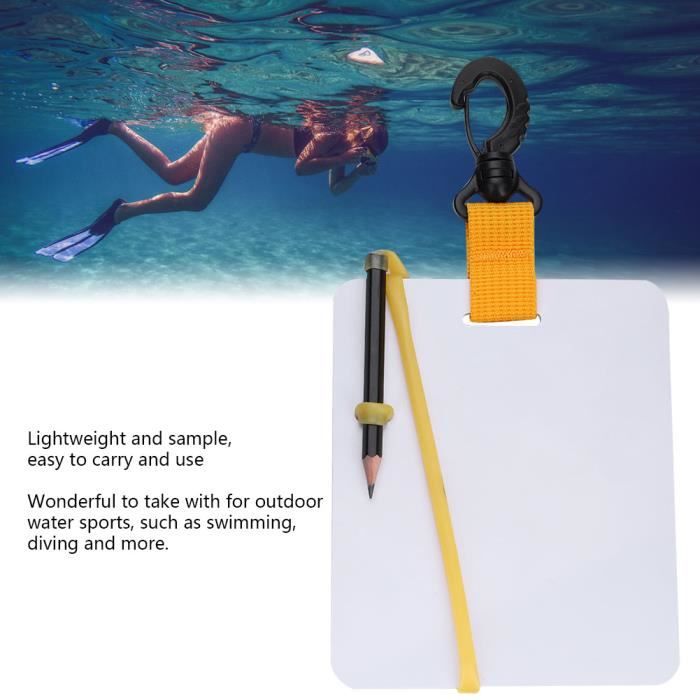 Tablette D'écriture Subaquatique – Polycarbonate, Clip Pivotant, Jaune – Pour Plongée, Communication Sous-marine