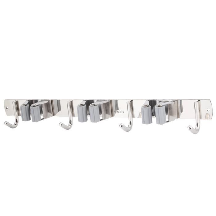 Support standard en acier inoxydable pour vadrouilles/balais – Avec tablette H-5042 - ULINE