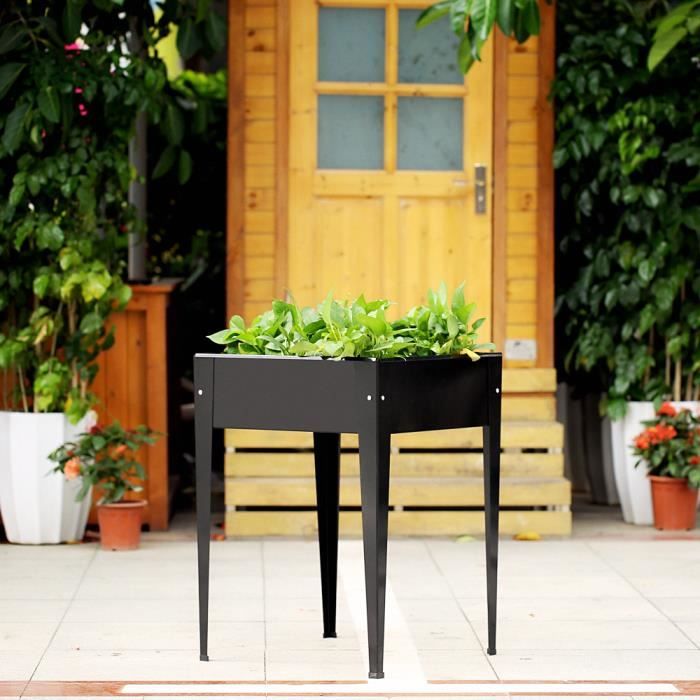 Boite A Fleur En Bois Pour Patio Ikayaa Jardiniere Boite 60 60 18cm Outil Noir Pour Fleurs Plantes Legumes Herbes Balcon Patio Jardin Terrasse Porche Achat Vente Jardiniere Bac A Fleur Ikayaa Jardiniere Boite 60 Cdiscount