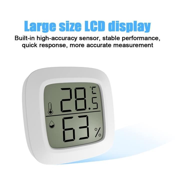Thermomètre-Hygromètre Numérique Magnétique - Mesure Température Et Humidité Intérieure - Pour Frigo Ou Mur