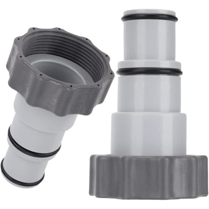 Kit Adaptateur Tuyau Pour Piscine Intex - 2 Pièces Avec Colliers De Serrage - Connexion 1.25" à 1.5"