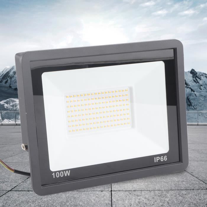 Projecteurs LED à l'extérieur Spot éclairage de sécurité extérieurs  étanches IP66 pour jardin garage 100W Blanc Chaud