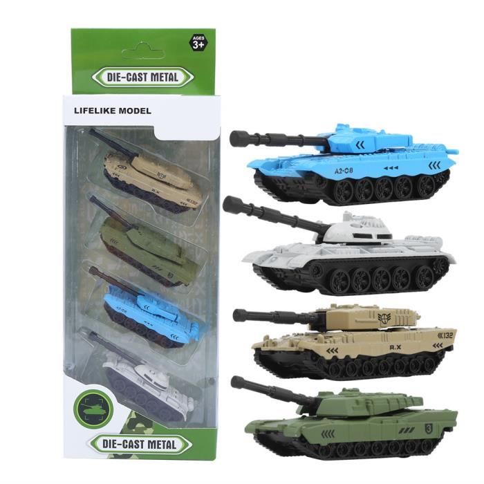VBESTLIFE Modèle de char militaire 4pcs Modèle de Tank en Alliage Décoration Haute Simulation Jouet Modèle de Tank Militaire