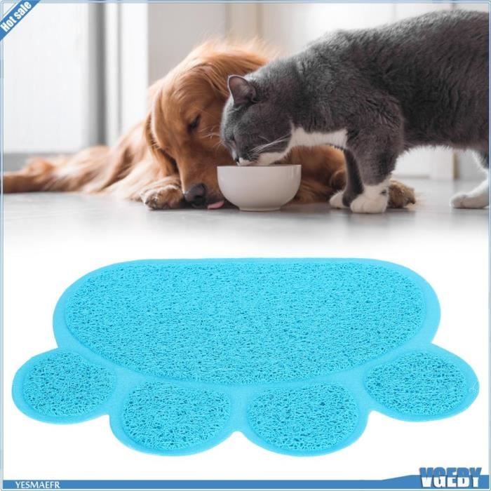 Comparer les prix de Tapis Litière Chat - VGEBY - Forme Patte - Antidérapant - Imperméable - PVC Bleu Ciel