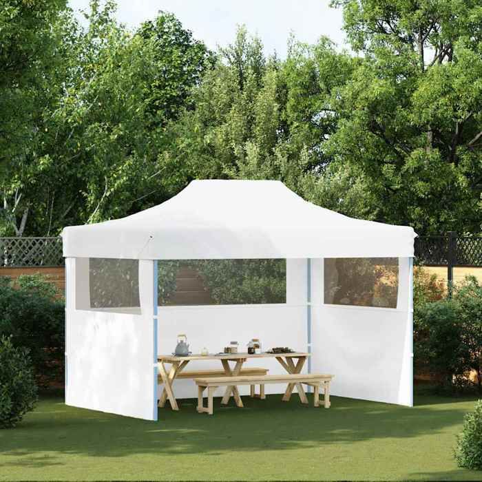 vidaXL Tente de Réception Pliable avec 3 Parois Tonnelle dExtérieur Chapiteau de Jardin Belvédère Voyage de Camping 48899