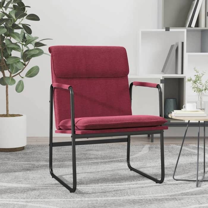 vidaXL Chaise longue Rouge bordeaux 55x64x80 cm Tissu chaise chaise de canapé fauteuil chaise de salon 351345