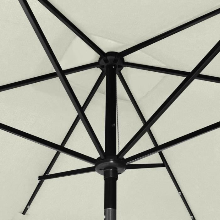 Parasol avec LED et mât en acier Sable 2x3 m ZHA