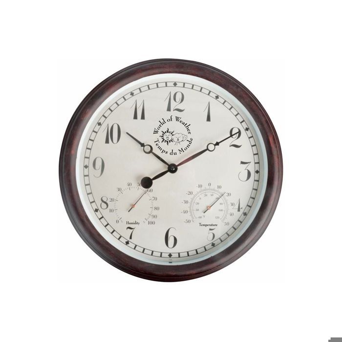 Esschert Design Horloge de station avec thermo-hygromètre 30,5cm TF008