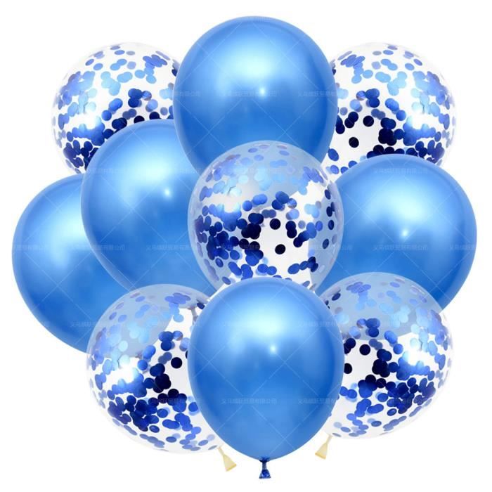 Ballons à Paillettes Confettis - 12 Ballons Bleus en Latex Transparent  Décorations de Fête d'Anniversaire - Cdiscount Maison