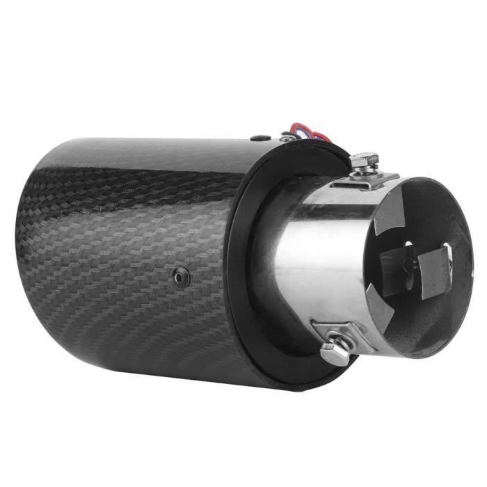 Embout De Silencieux En Fibre De Carbone Mat Universel - Sertissage Acier Inoxydable, Diamètre 76.2 à 101 Mm, Pour Style Et Réduction De Bruit