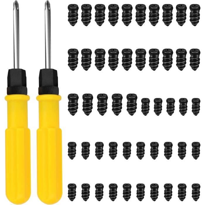 Kit De Réparation Pneus Urgence - 10 Clous (5S+5L) Avec Tournevis - Pour Voiture, Moto, Camion