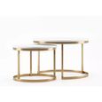 Selly Home Tables Basses de Salon - Table Basse Gigogne Industrielle - Petite Table Basse Scandinave - Table Gigogne - Or 75 cm-1
