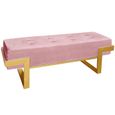 Banquette Istanbul Velours Rose Pieds Or-1