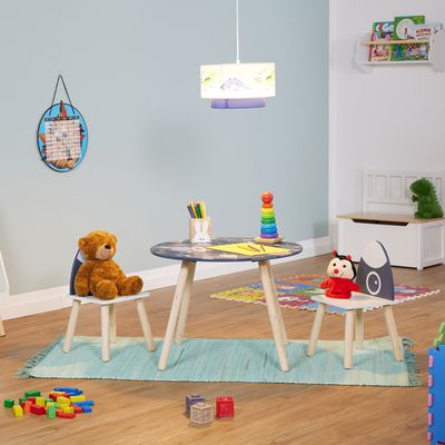 Ensemble Table Et Chaises Pour Enfants, Table Et 2 Chaises Et 1 Banc (naturel) - Petit meuble enfant