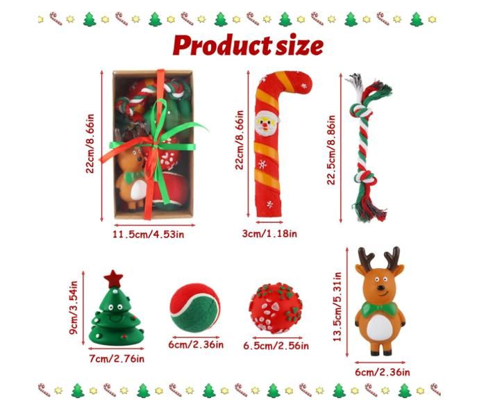 Lot De 4 Jouets à Mâcher En Corde De Noël Pour Chien (Arbre, Flocon, Bonhomme De Neige, Couronne) - Avec Couinement - 2