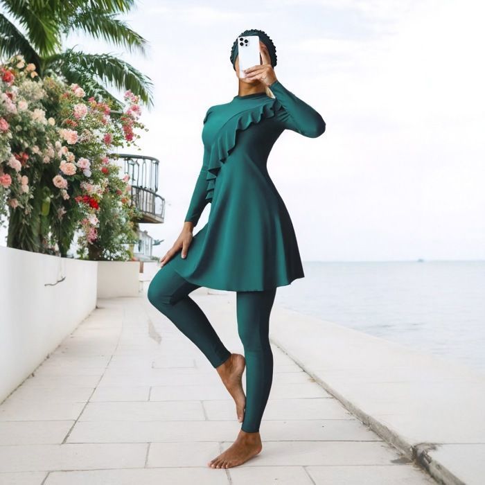 Maillot Islamique 3 Pièces Protection UV Modeste Burkini Femme Musulmane 3 Pi Ces Maillot Islamique Modeste 1085404