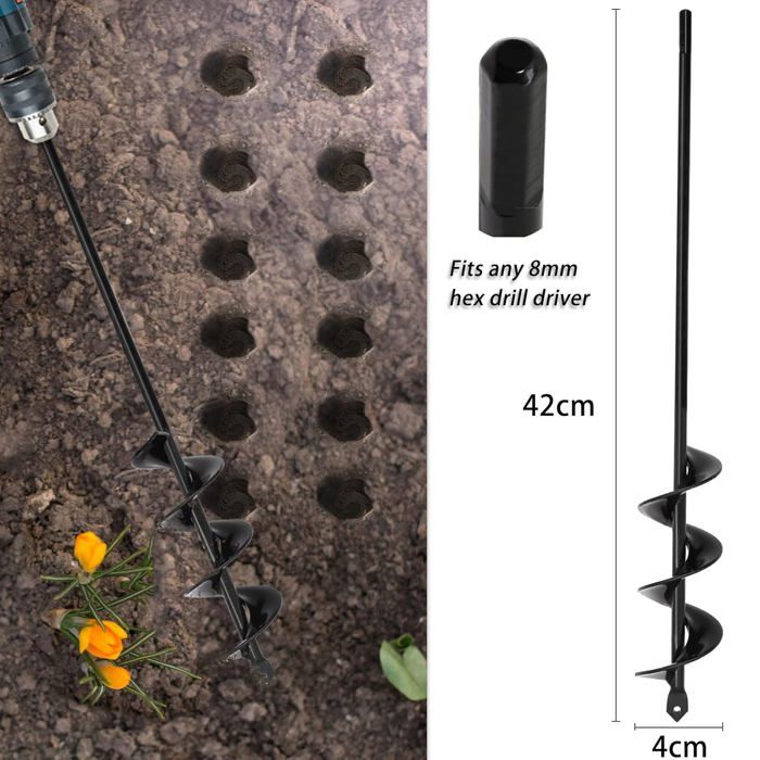 Foreuse Foret Foret hélicoïdal de Jardinage - 4x42cm- pour perceuse sans Fil - avec ...