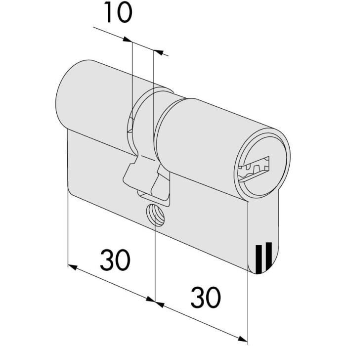 THIRARD - Cylindre à bouton 35 x 45 mm 3 clés laiton | Contact BEAURAIN DISTRIBUTION