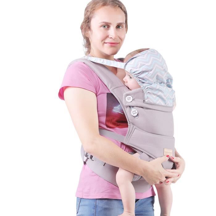 Porte-bébé ergonomique, Porte-bébé 4 positions avec capuche